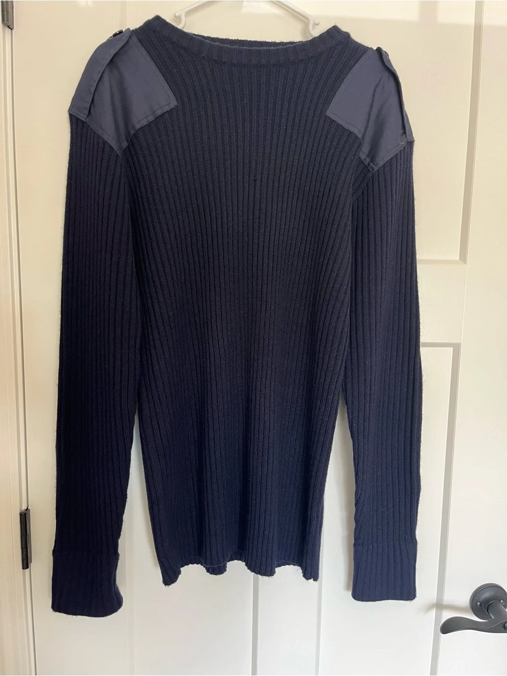 Dickies Navy Ribbed Commando Crewneck Sweater Military Style (XXL)
